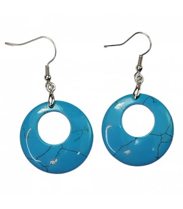 PENDIENTES TURQUESA SINTÉTICA 52 MM 1 PAR
