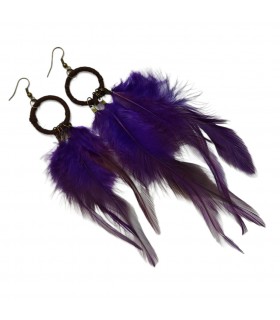 PENDIENTES PLUMAS COLOR SORPRESA 14-18 CM 1 PAR