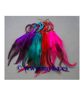PENDIENTES PLUMAS COLOR SORPRESA 14-18 CM 1 PAR