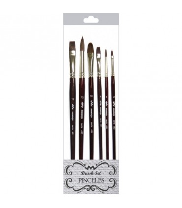 SET 6 PINCELES VARIADOS TORAY