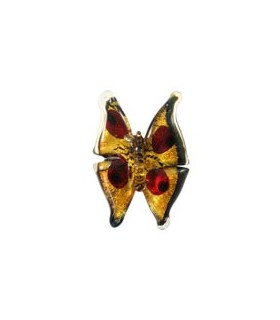 MARIPOSA DE CRISTAL DE MURANO DE 45x34 mm ÁMBAR