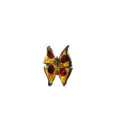 MARIPOSA DE CRISTAL DE MURANO DE 45x34 mm ÁMBAR
