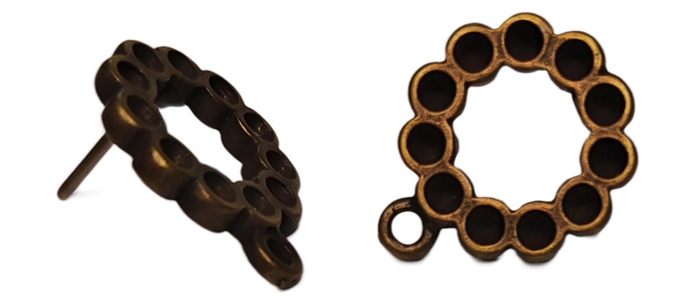 PAREJA PENDIENTES ARO 16 MM PARA SIMIL : Acabado:Baño Dorado Antiguo