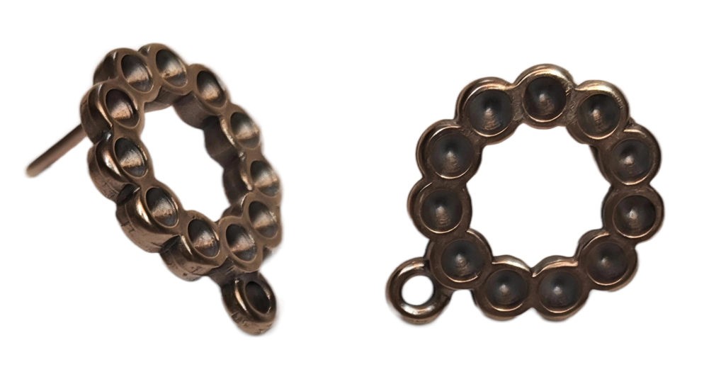 PAREJA PENDIENTES ARO 16 MM PARA SIMIL : Acabado:Baño Plata Antigua