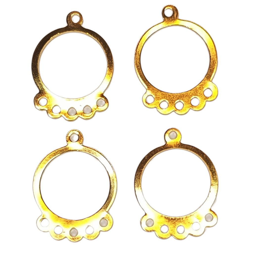 COLGANTE ARO METÁLICO 5 ANILLAS 14 MM 4 UNIDADES : Acabado:Baño Dorado