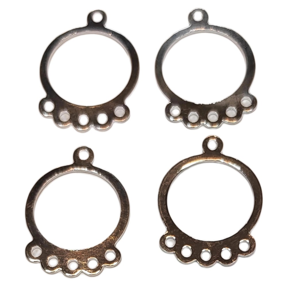 COLGANTE ARO METÁLICO 5 ANILLAS 14 MM 4 UNIDADES : Acabado:Baño Plateado