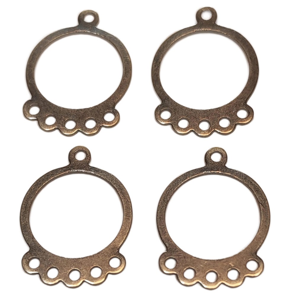 COLGANTE ARO METÁLICO 5 ANILLAS 14 MM 4 UNIDADES : Acabado:Baño Plata Antigua