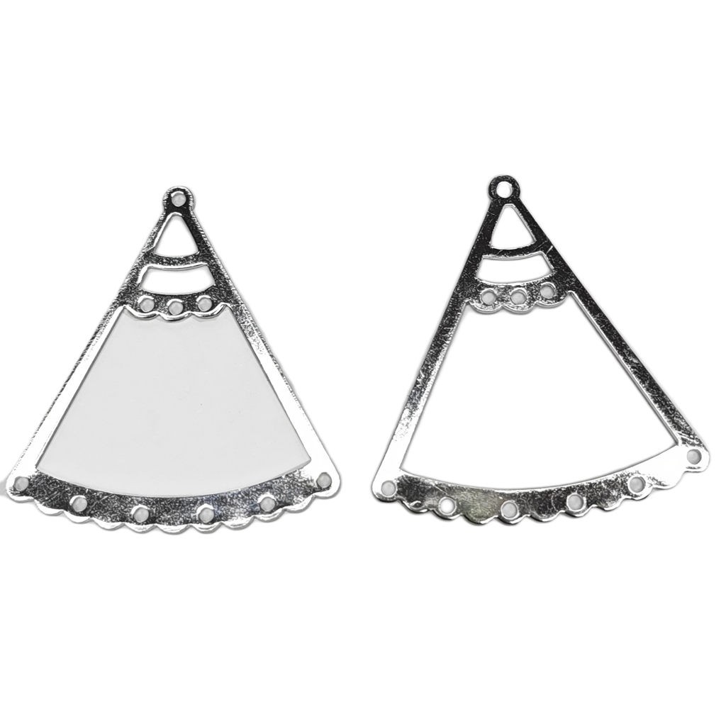 TRIÁNGULO CONECTOR 1-3-6 AGUJEROS 36x33 mm 2 UD : Acabado:Baño Plateado