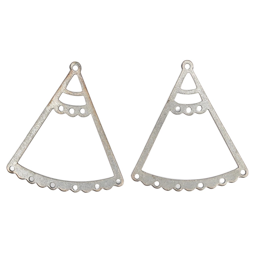 TRIÁNGULO CONECTOR 1-3-6 AGUJEROS 36x33 mm 2 UD : Acabado:Baño Plata Antigua