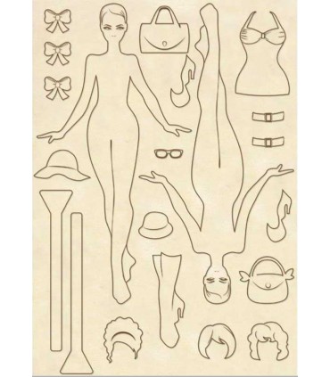 FORMAS MADERA MUÑECA WILMA 21x14 CM STAMPERIA