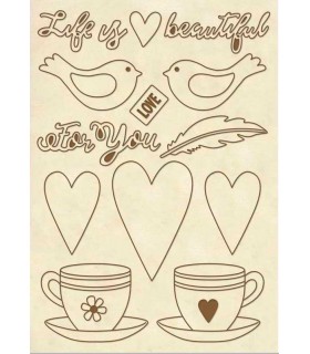 FORMAS MADERA LIFE IS BEAUTIFUL 21x14 CM STAMPERIA