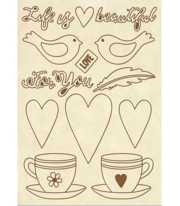 FORMAS MADERA LIFE IS BEAUTIFUL 21x14 CM STAMPERIA