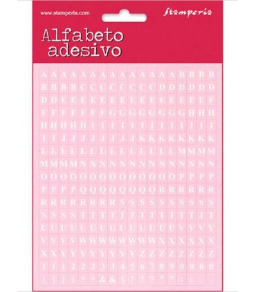 ALFABETO ADHESIVO STAMPERIA 18x15 CM 306 ud ROSA