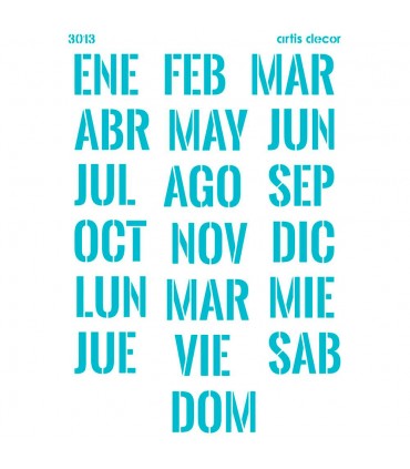 PLANTILLA STENCIL ARTIS DECOR 30x40 CALENDARIO