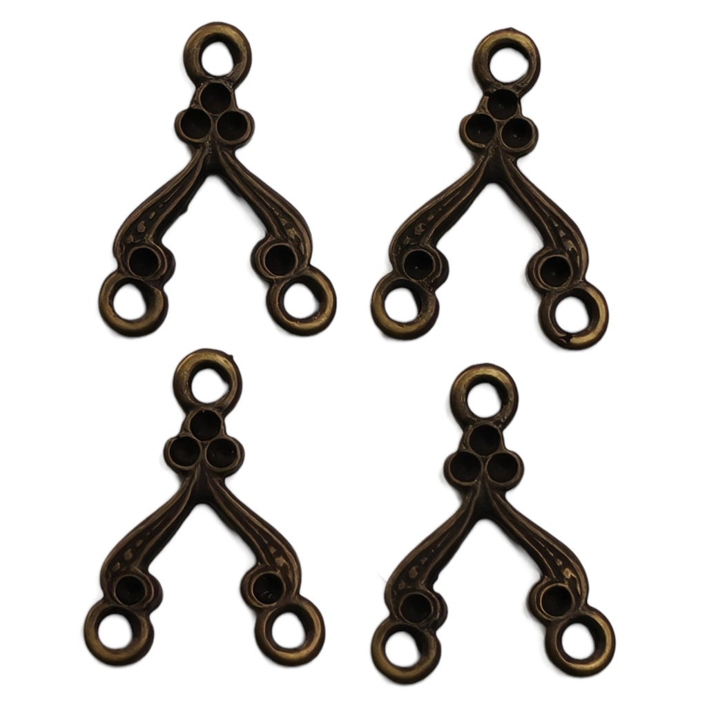 CONECTOR 1-2 DE 11x11 MM 4 UNIDADES : Acabado:Baño Dorado Antiguo