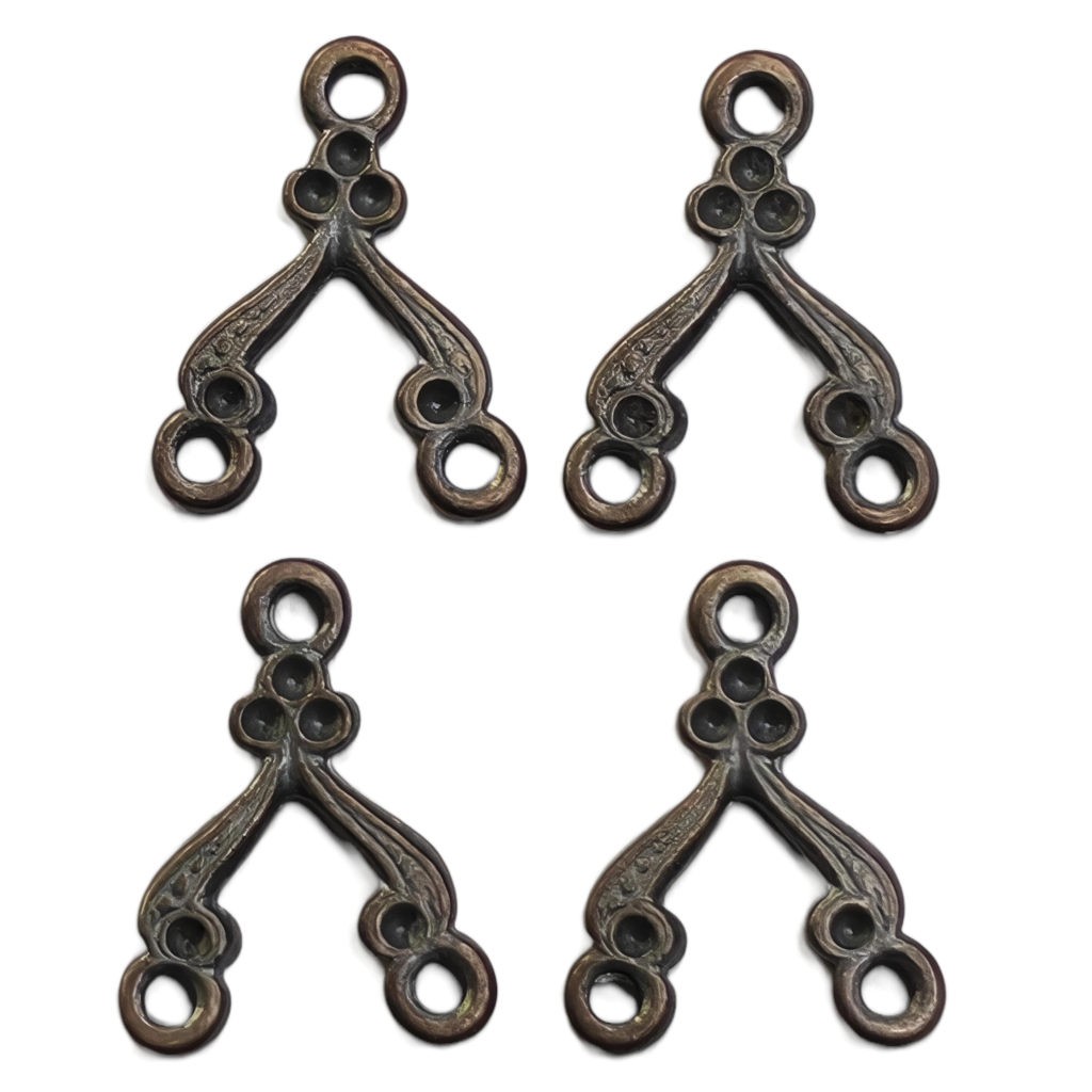 CONECTOR 1-2 DE 11x11 MM 4 UNIDADES : Acabado:Baño Plata Antigua