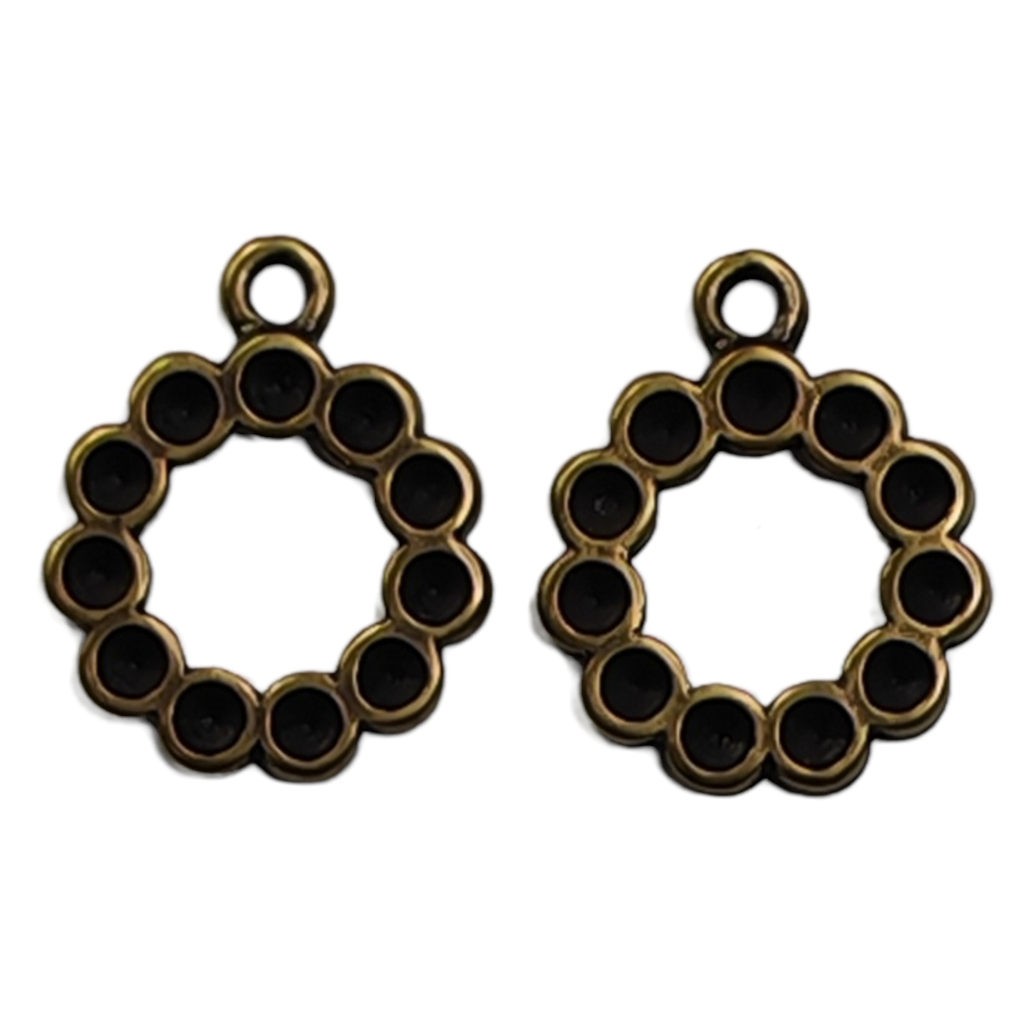 COLGANTE CÍRCULO FUNDICIÓN 15 MM P/SÍMIL PP18 2 UD : Acabado:Baño Dorado Antiguo