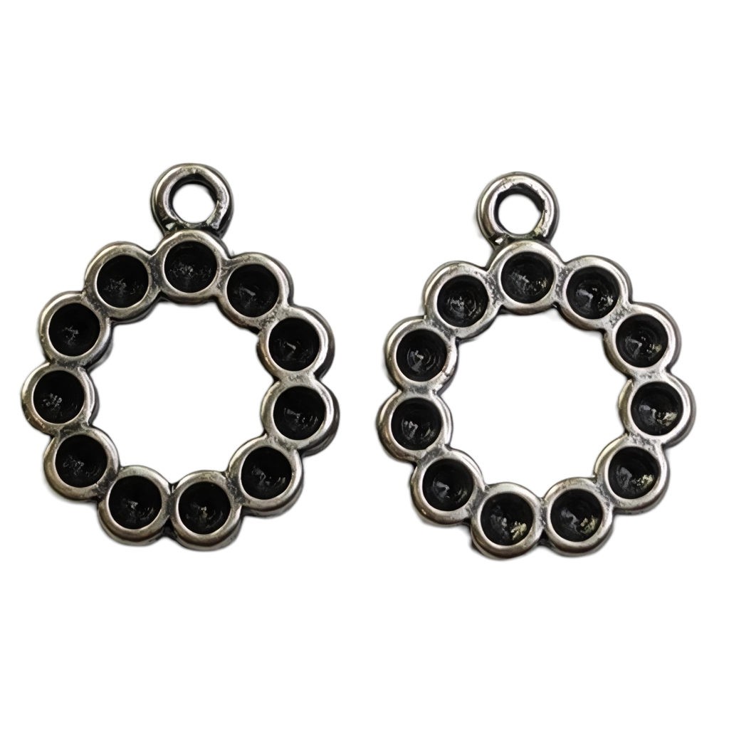 COLGANTE CÍRCULO FUNDICIÓN 15 MM P/SÍMIL PP18 2 UD : Acabado:Baño Plata Antigua