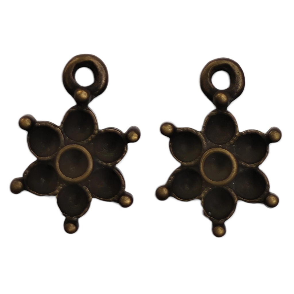 COLGANTE FLOR FUNDICIÓN 14 MM PARA SÍMIL PP24 2 UD : Acabado:Baño Dorado Antiguo