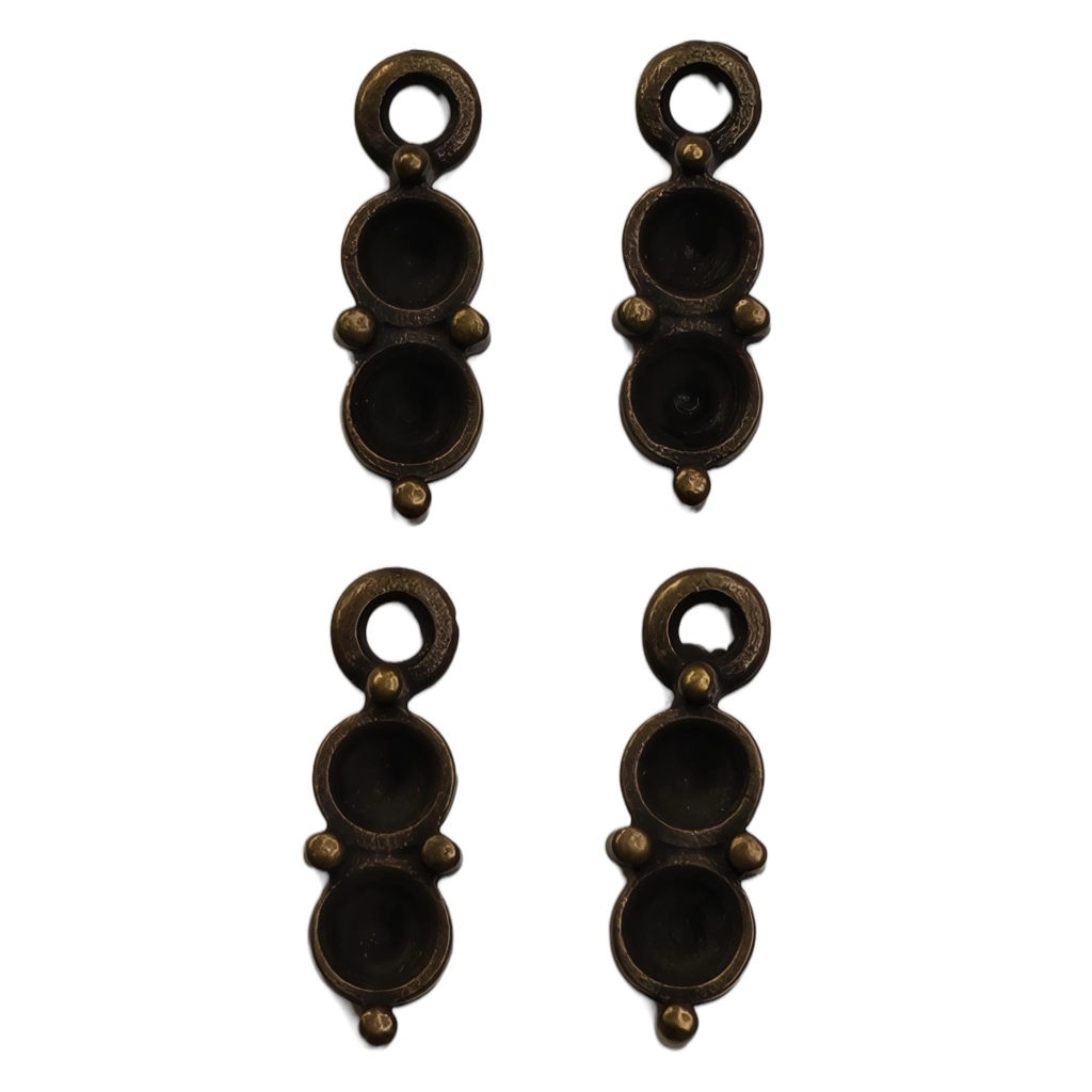 COLGANTE 12 x 5 mm PARA DOS SÍMIL PP31 4 UD : Acabado:Baño Dorado Antiguo