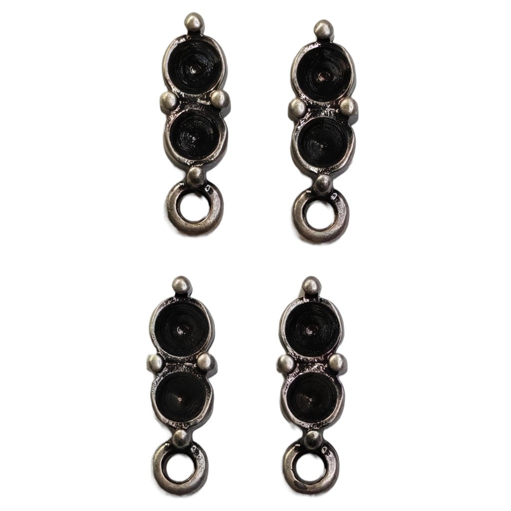 COLGANTE 12 x 5 mm PARA DOS SÍMIL PP31 4 UD : Acabado:Baño Plata Antigua