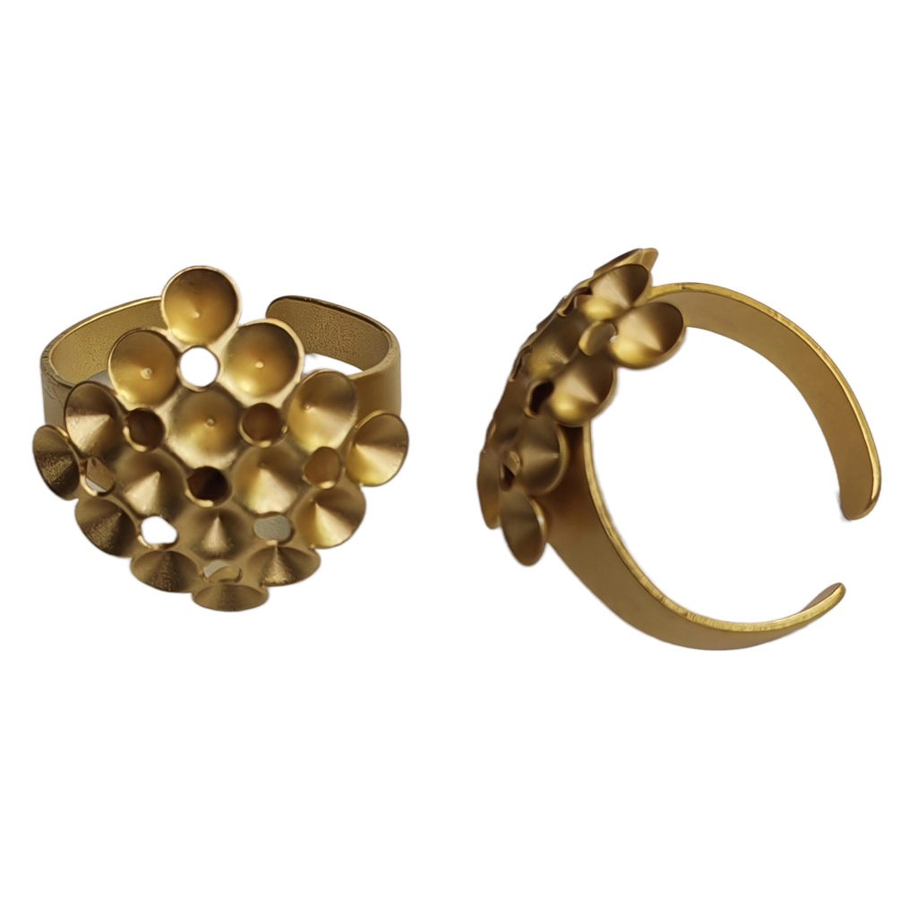 ANILLO AJUSTABLE BASE 21x21 MM PARA 16 SÍMIL PP31 : Acabado:Dorado Mate