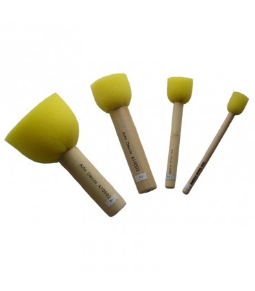 SET 4 PINCELES ESPONJA ESTARCIR DE 13-20-30-40MM