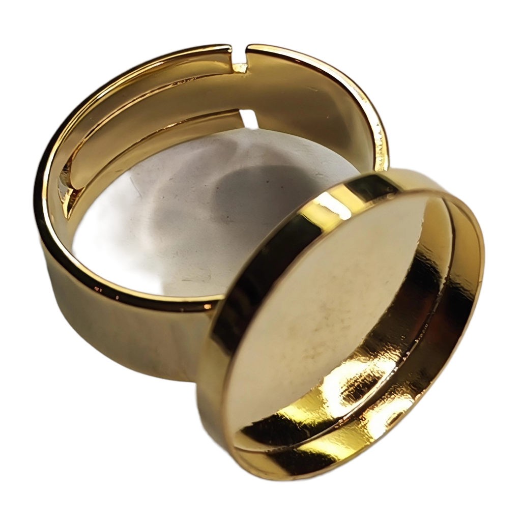 ANILLO AJUSTABLE TAPÓN REDONDO 18x3 MM : Acabado:Baño Dorado