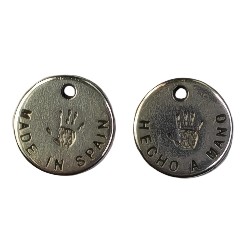 COLGANTE ZAMAK HECHO A MANO 13x1 MM 10 UNIDADES : Acabado:Baño Plata Antigua