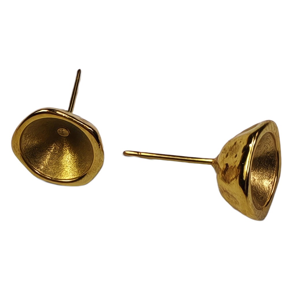 PENDIENTE ZAMAK PARA PEGAR SÍMIL SS39 2 UD : Acabado:Baño Dorado