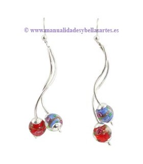 BOLAS CRISTAL CON ROSAS 10 MM HILO MIX DE 40 CM