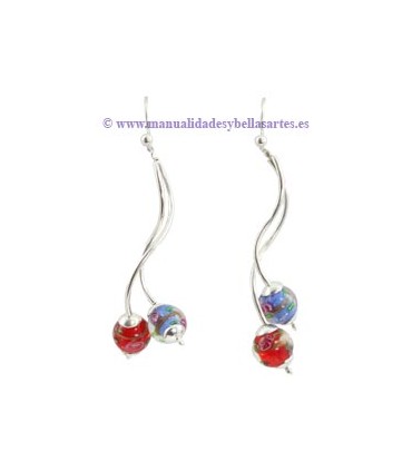 BOLAS CRISTAL CON ROSAS 10 MM HILO MIX DE 40 CM