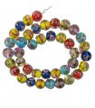 BOLAS CRISTAL CON ROSAS 12 MM HILO MIX DE 40 CM