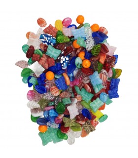 CUENTAS CRISTAL CHECO MIX COLORES Y FORMAS 500 GR