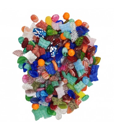 CUENTAS CRISTAL CHECO MIX COLORES Y FORMAS 500 GR