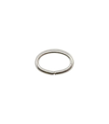 ANILLA OVAL FUERZA BAÑO PLATA ANTIGUA 9x6x2mm 6ud