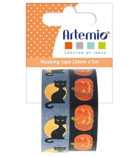 SET 2 WASHI TAPES HALLOWEEN ARTEMIO 15mmx 5 METRO