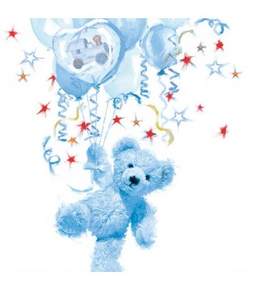 SERVILLETAS AMBIENTE 20 UD 33x33 CM TEDDY AZUL