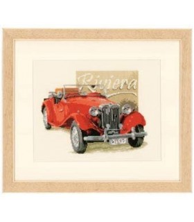KIT PUNTO CRUZ COCHE RIVIERA VERVACO 30x24cm