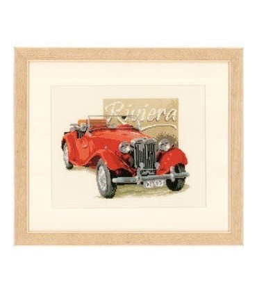 KIT PUNTO CRUZ COCHE RIVIERA VERVACO 30x24cm