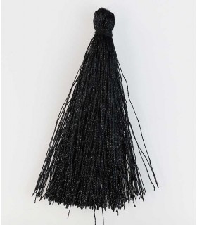 BORLA O POMPÓN DE HILO NEGRO 6,5 CM 1 UD