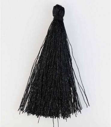 BORLA O POMPÓN DE HILO NEGRO 6,5 CM 1 UD