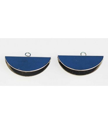 TERMINAL PLANO 25x16 mm ANILLA PLATEADO 2 UNIDADES