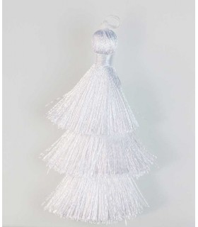 BORLA O POMPÓN 3 CAPAS HILO BLANCO 6,5 CM 1 UD