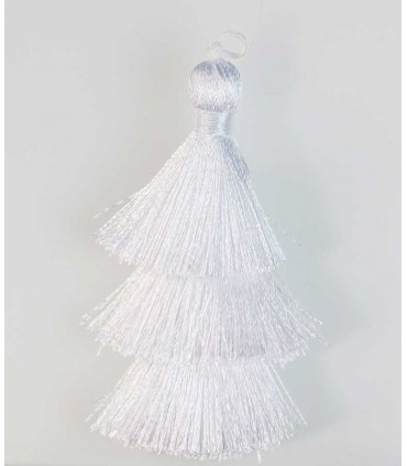 BORLA O POMPÓN 3 CAPAS HILO BLANCO 6,5 CM 1 UD