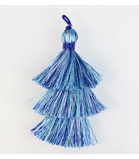 BORLA O POMPÓN 3 CAPAS HILO MIX AZUL 6,5 CM 1 UD