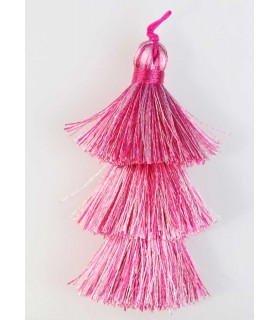 BORLA O POMPÓN 3 CAPAS HILO MIX ROSA 6,5 CM 1 UD