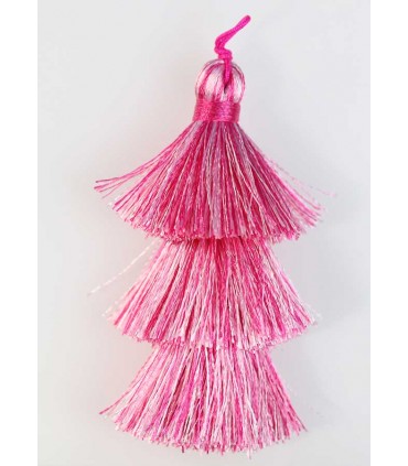 BORLA O POMPÓN 3 CAPAS HILO MIX ROSA 6,5 CM 1 UD