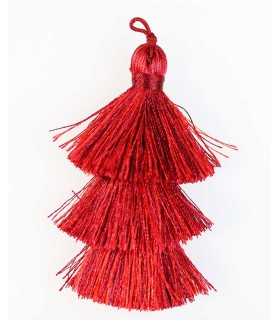 BORLA O POMPÓN 3 CAPAS HILO MIX ROJO 6,5 CM 1 UD