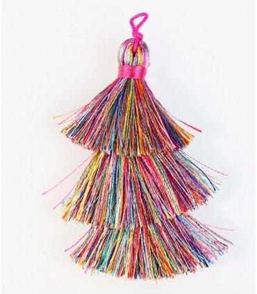 BORLA O POMPÓN 3 CAPAS HILO MIX NEON 6,5 CM 1 UD